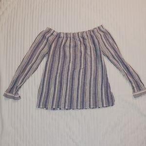 Bass off shoulder Striped Boho Top